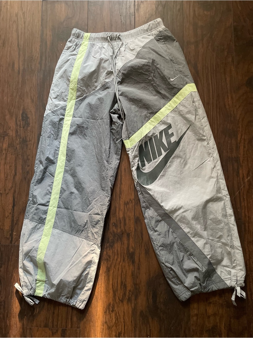Nike Grey Joggers with Neon Yellow Stripe